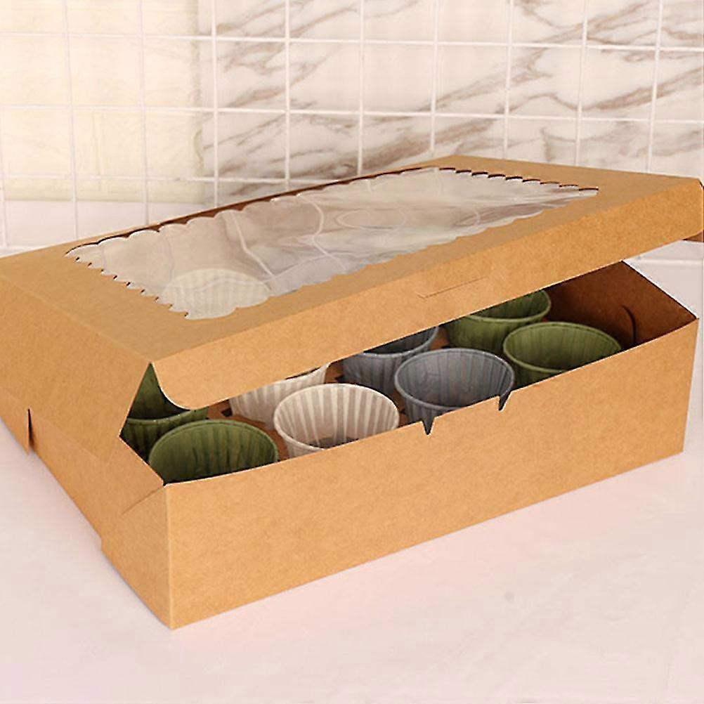 6pcs Packaging Boxes Cupcake Boxes Storage Boxes Cake Container Without Ribbon