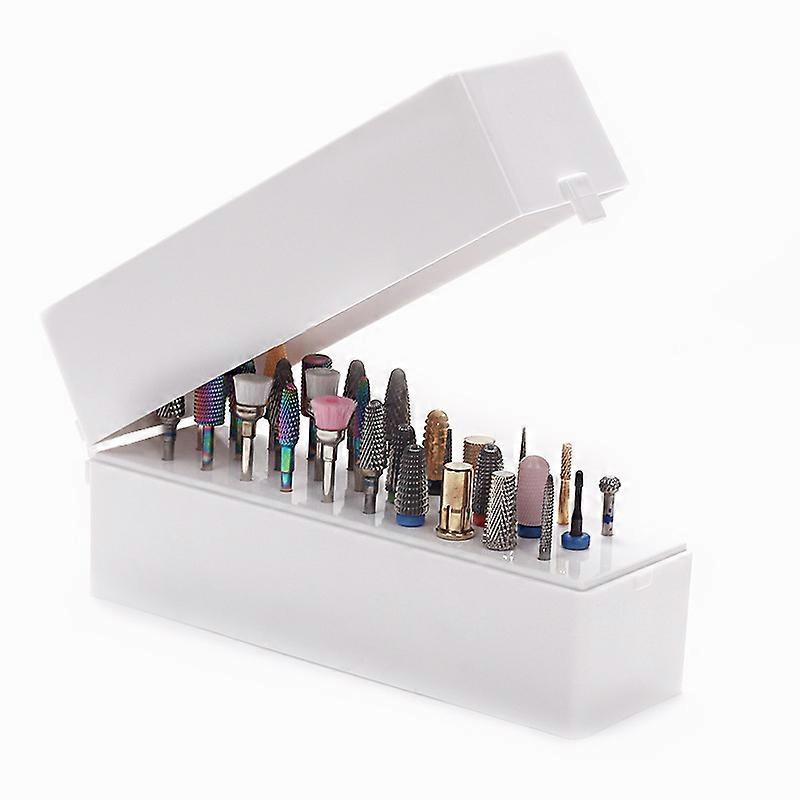 2PCS Nail Drill Bits Holder 30 Holes Dustproof Drill Bit Case for Acrylic Nail Drill Bits Efile Bits (Not Inlcude Nail Drill Bits)