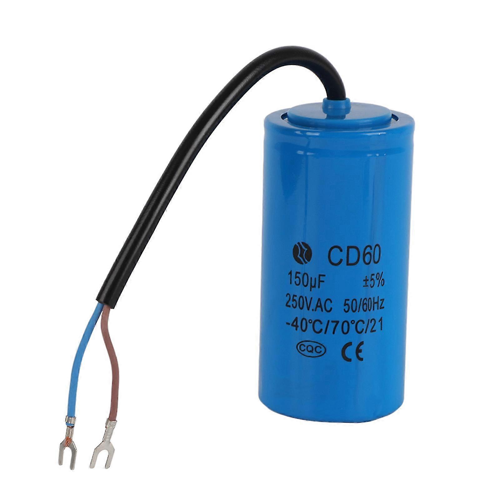 MotorandAirCompressorRunCapacitor-150uF250VACwithWireLeadCD60