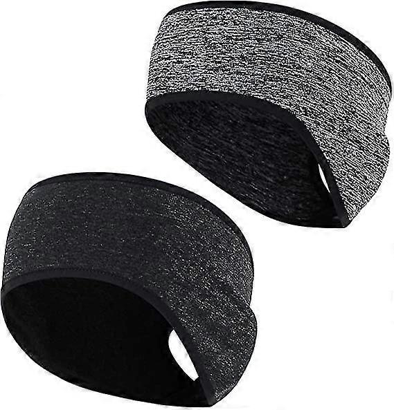 2pcs Fleece Ponytail Headband, Winter Sports Headbands, Lightweight Winter Headband Ear Muff Polar Sport Band