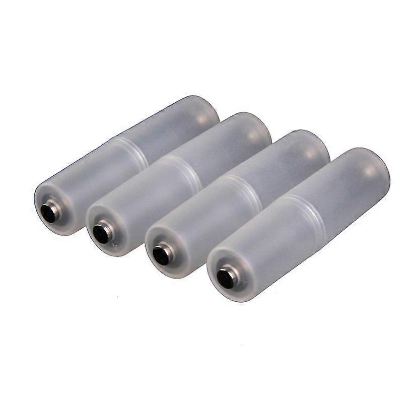 4 x Battery Adaptor Converter Case Holder White for AAA to AA