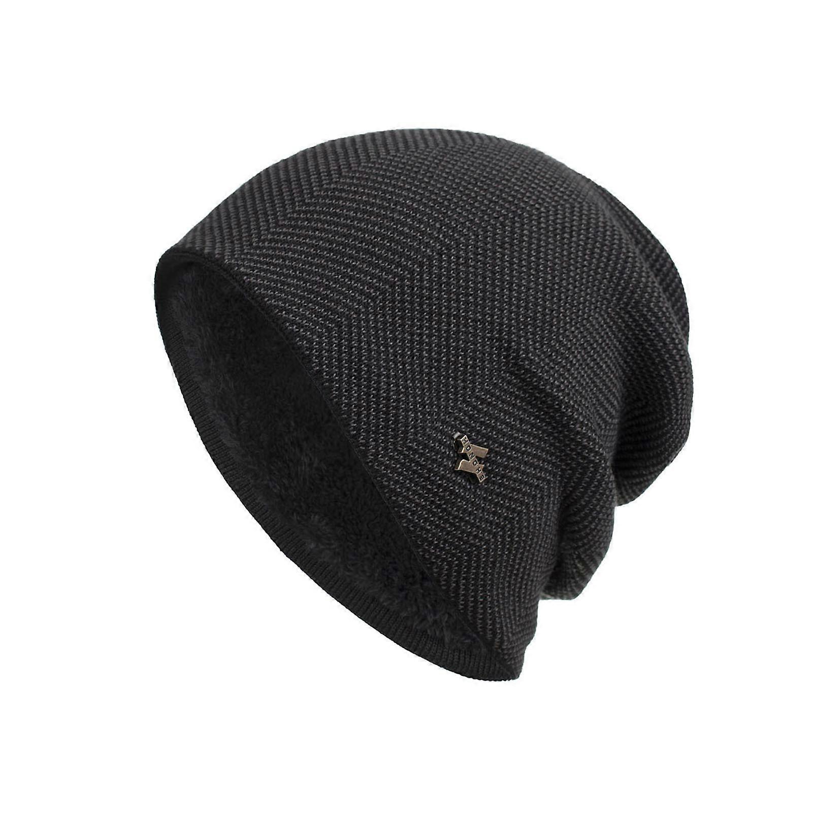 Windproof Kniting Beanie for Men Coldproof Skin-Friendly Hat for Outdoor Activities