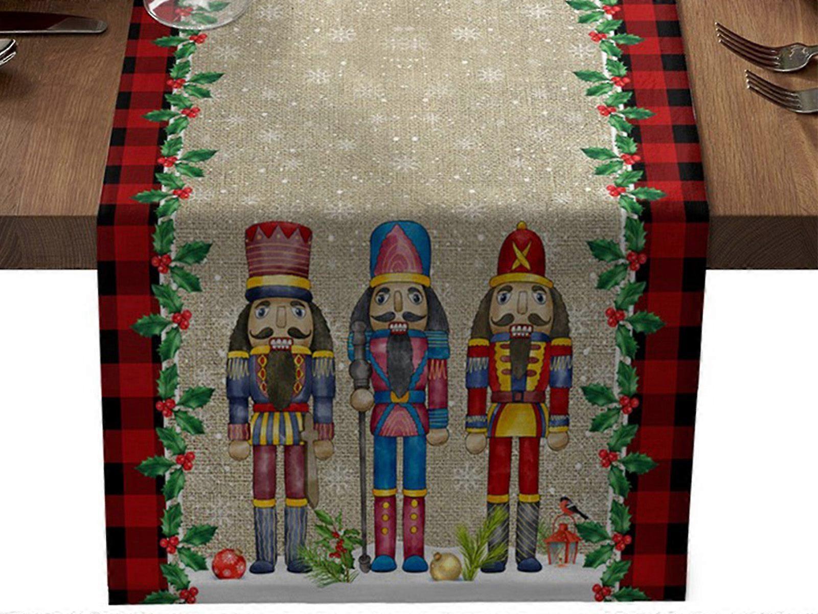 Christmas Nutcracker Soldier Table Runner Xmas Table Decoration Style 2