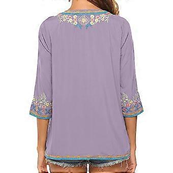 La Marina Mexican Embroidered Peasant Blouse -Classic White La Marina Mexican Embroidered Peasant Blouse -Classic White