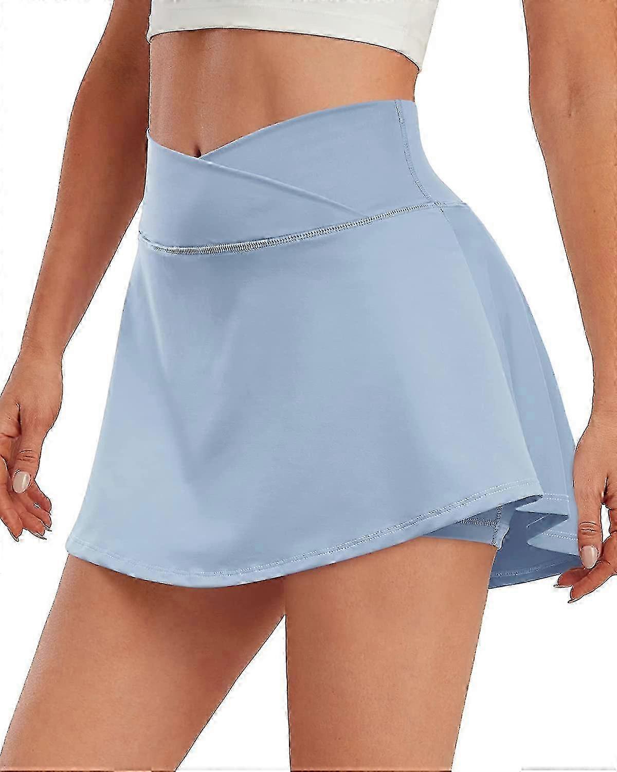 Tennis Skirts With Pockets For Women Cross Waist Athletic Golf Skorts Skirts With Shorts Xs-xl