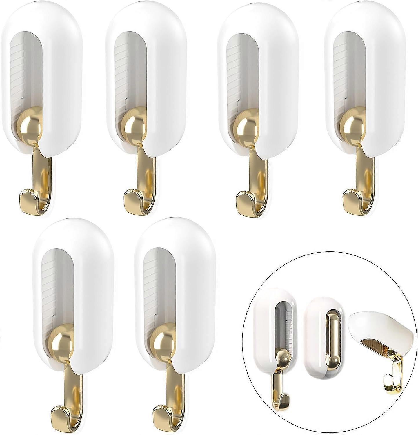 6 PCS 360Rotating Adhesive Hooks Hooks,Ceiling Hook Without Drilling,Wall Adhesive Folding Hook,Adhesive Ceiling Hook,Wall Adhesive Hook,2024 Ping