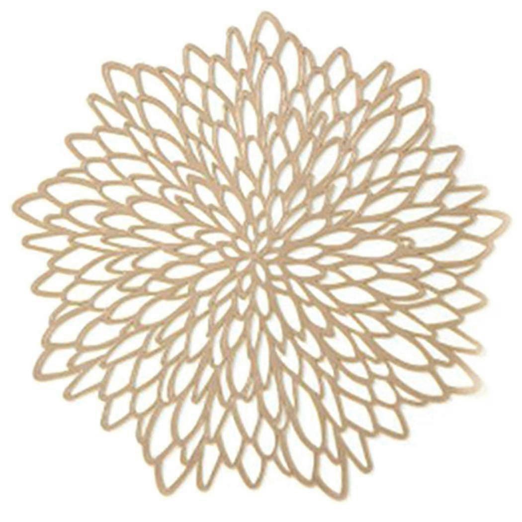 8pcs Placemats For Dining Table, Hollow Gorgeous Table Mats,gold