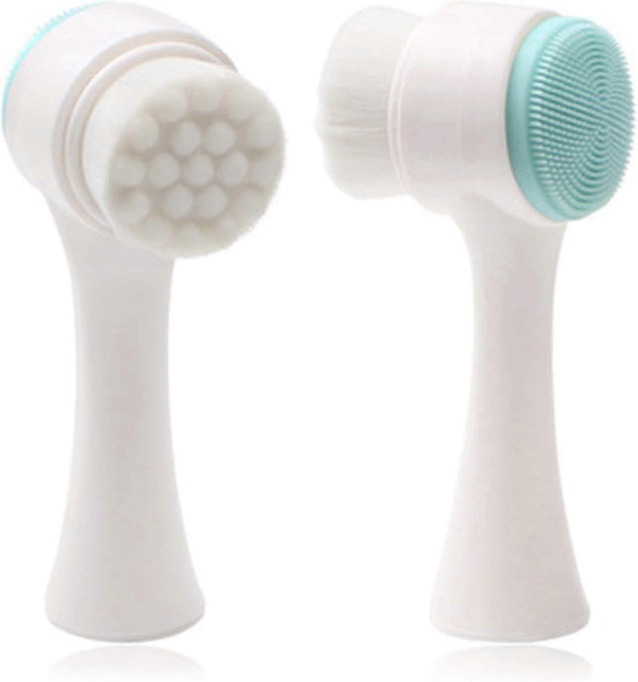 Manual Face Cleansing Brush, Pyzl 3d Facial Brush Double Sided Silicone Exfoliating