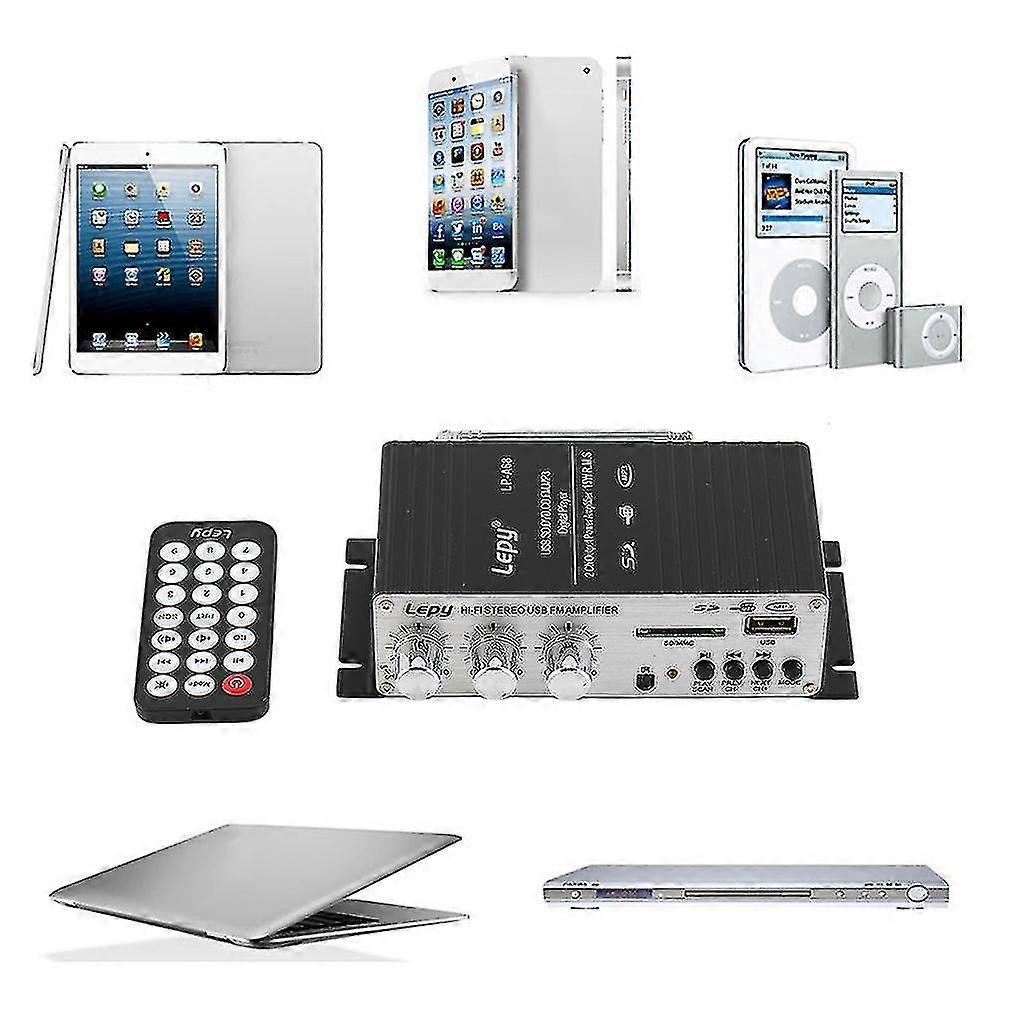 12v Car Mp3 Hi-fi Stereo Audio Amplifier With Usb Port Dvd Fm Mmc