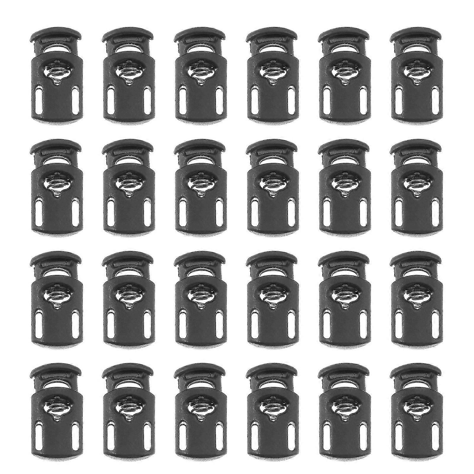 100 Pcs Plastic Single Hole Spring Stop Clothing Tent Drawstring Rope Toggle String Cord Locks End