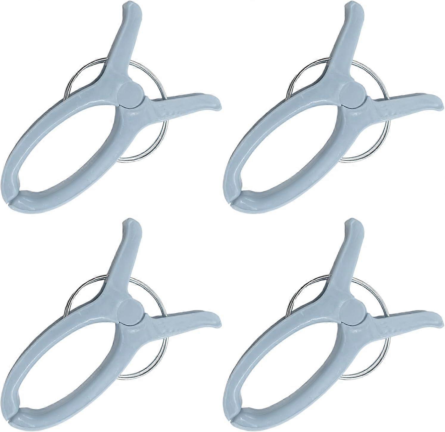 4/8Pcs Large Blue Beach Towel Pegs Secure Sun Lounger Travel Clips for Indoor and Outdoor Use - Jumbo Clip