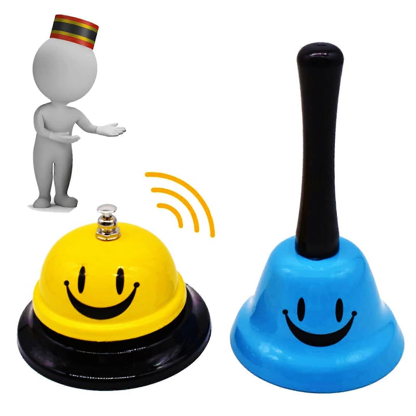 2pcs Call Bell, Handbells Loud Service Bell Small Desk Bell Metal Hand Bell for Counter Reception