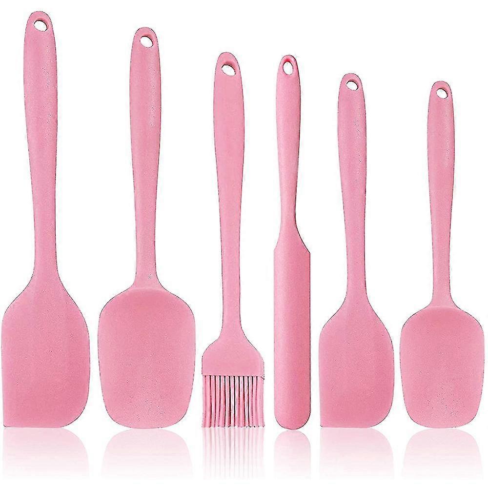 6pcs Set Silicone Spatula Dough Scraper, Kitchen Silicone Spatula Set, Baking Silicone Scraper