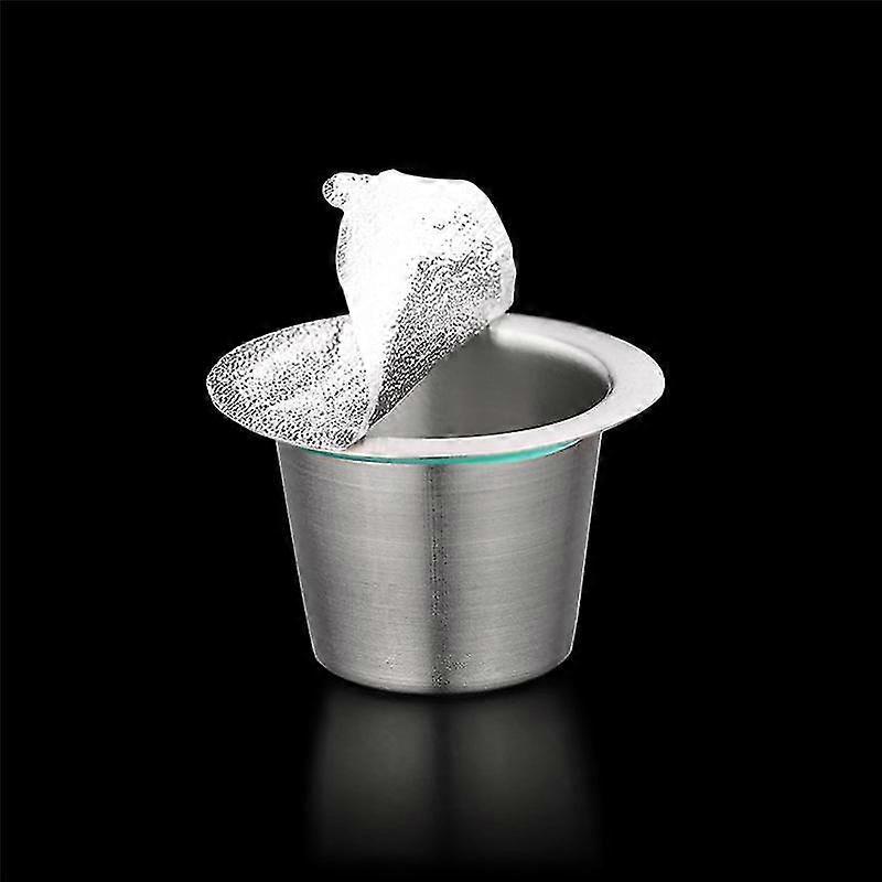 10 Pods 100 Seals Stainless Steel For Refillable Capsulas Coffee Capsule Pods Reusable(a)