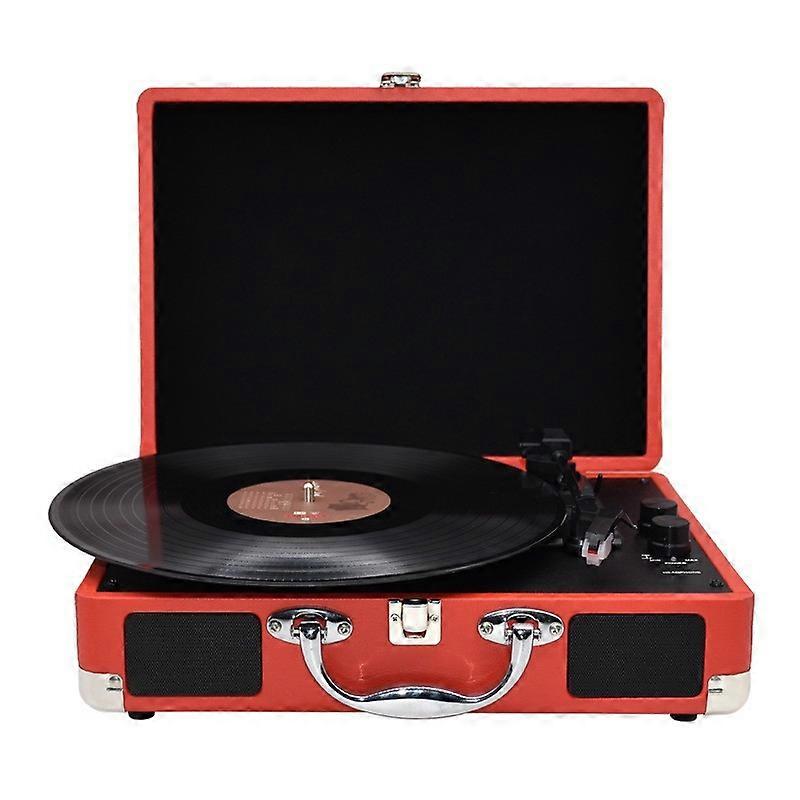 Giradischi, musica in vinile ON Giradischi in vinile con 2 altoparlanti incorporati, LP in vinile portatile a 3 velocità P Rosso