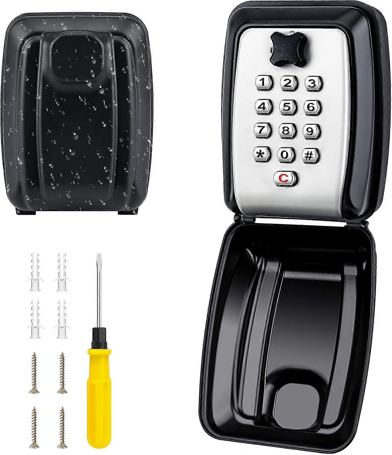 Outdoor Security Key Box Large Waterproof Wall Mounted Key Box with 12 Digit Code, Rust Resistant Security Key Box for Home Garage School