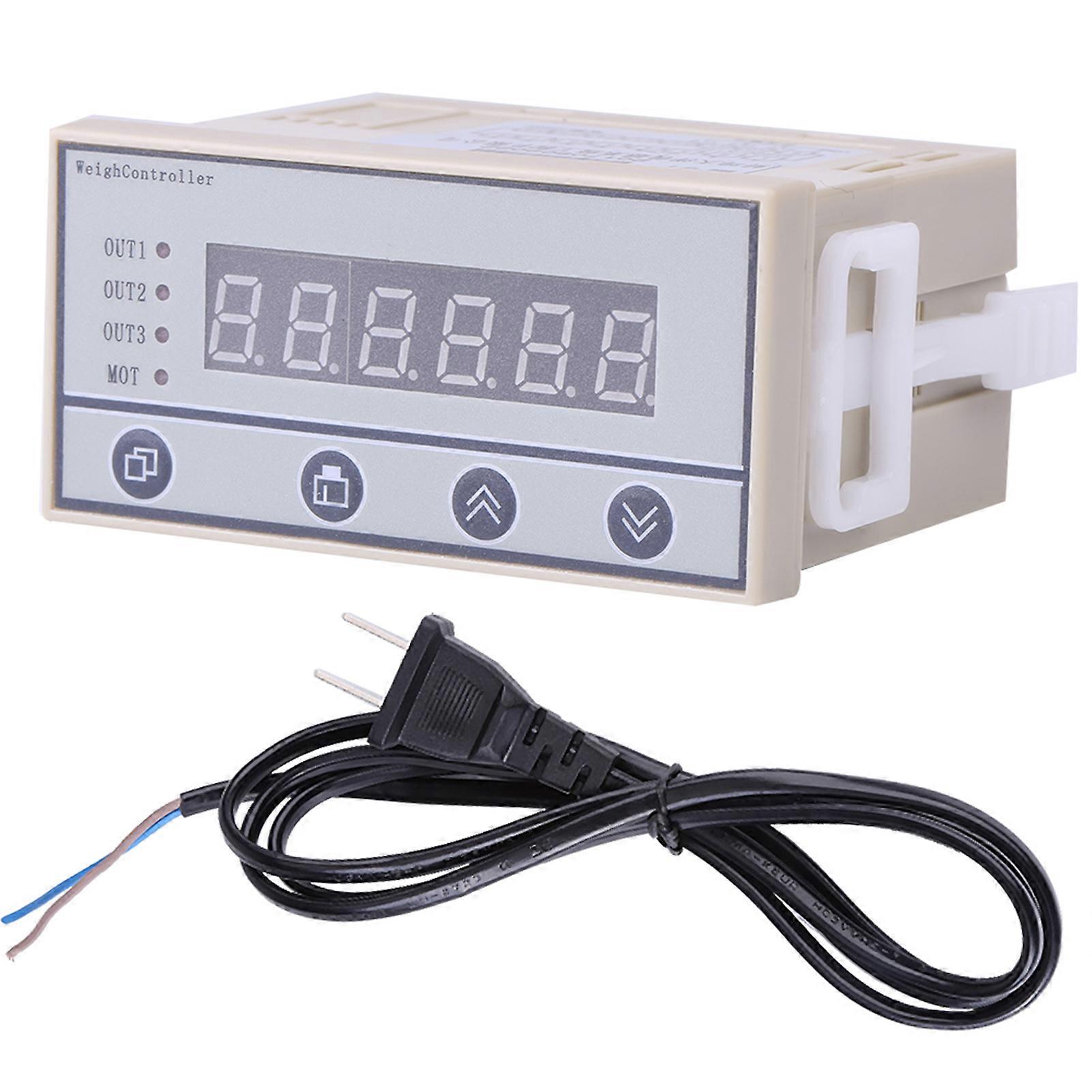 220V High Precision Weighing Controller Weight Indicator 6?Digit LED Display US Plug