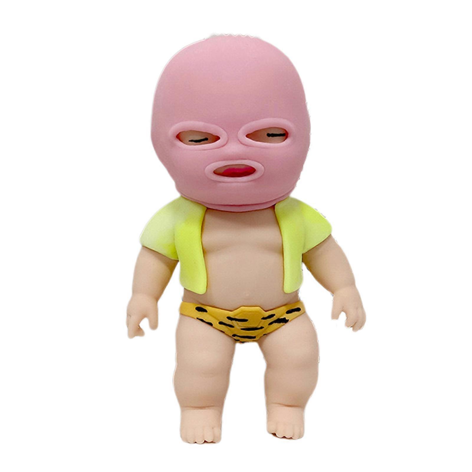 Bandit Pinch Toy with Removable Headgear Clothes Slow Rebound TPR Stress Relief Brigand Squishes Sensory Fidget Squeeze Toy Kids Adults Birthday Gift