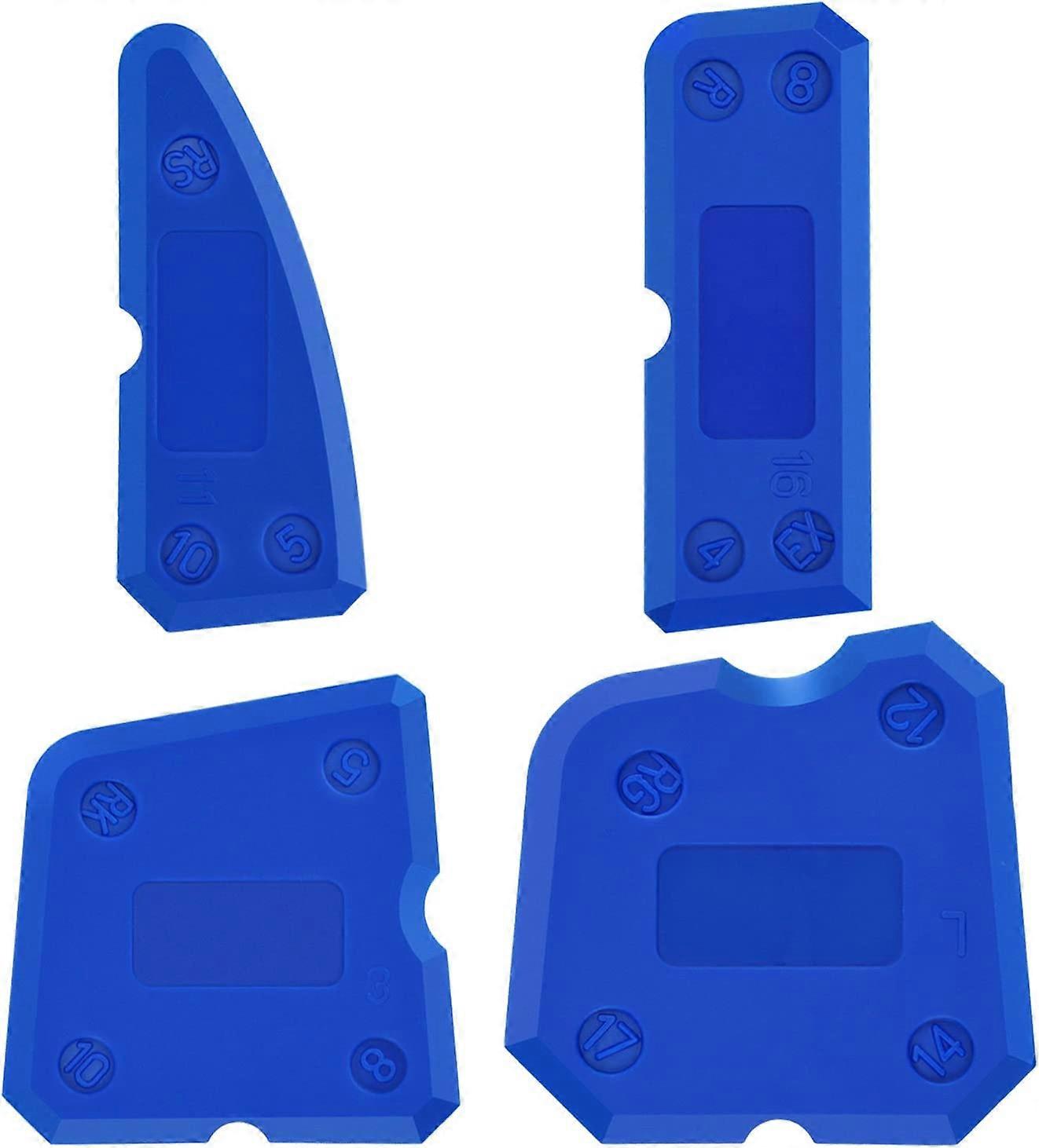 4 Pieces Silicone Caulking Tool Set Joint Smoother Kit for Silicone Sealant Grout Sealing Finish (Blue)