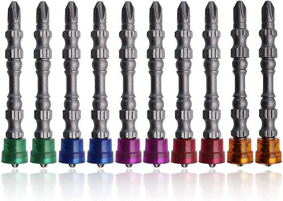 10pc PH2 Double Ended Magnetic Phillips Screwdriver Bits,1/4"-65mm