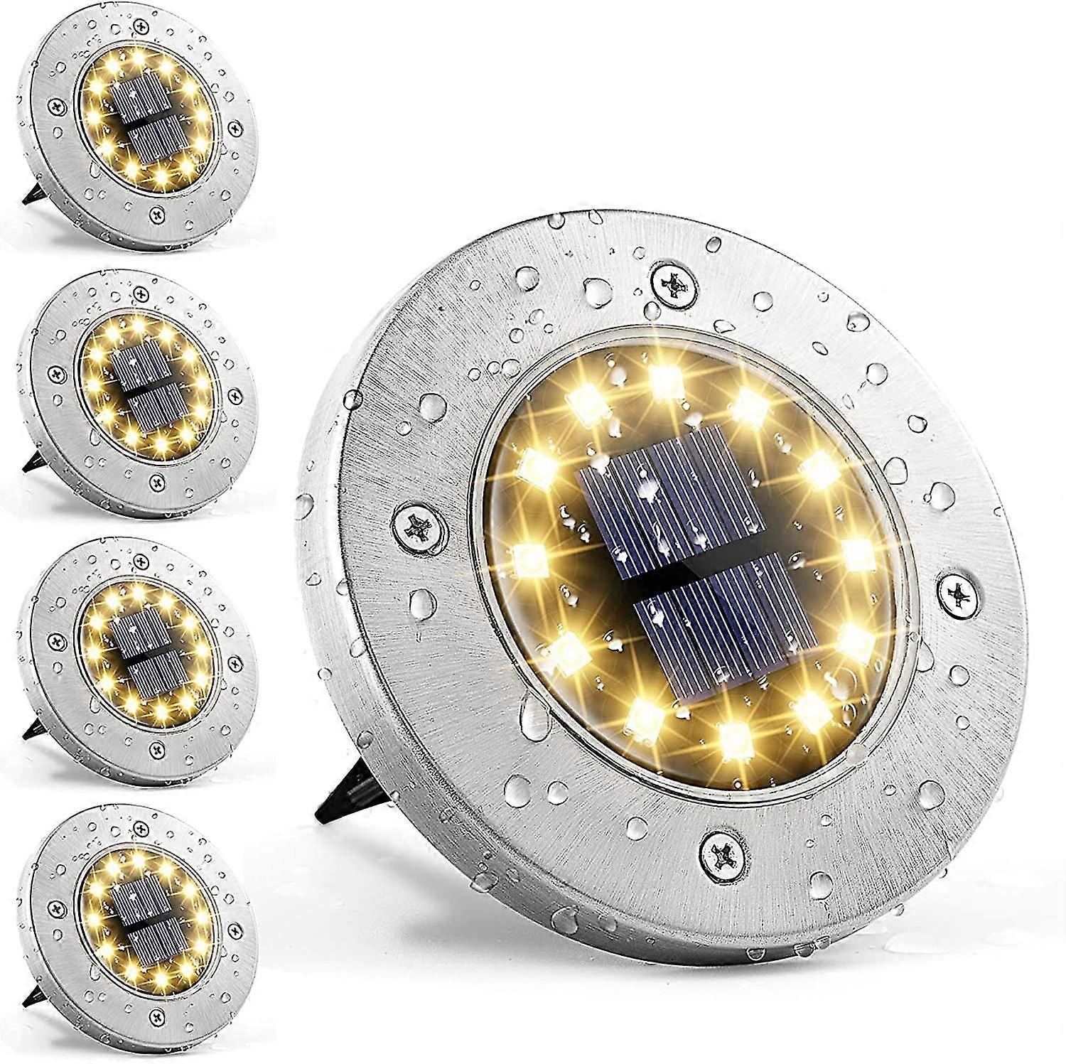 Solar Ground Lights 12leds 4pack In-ground Lights Solar Powered Pathway Lights