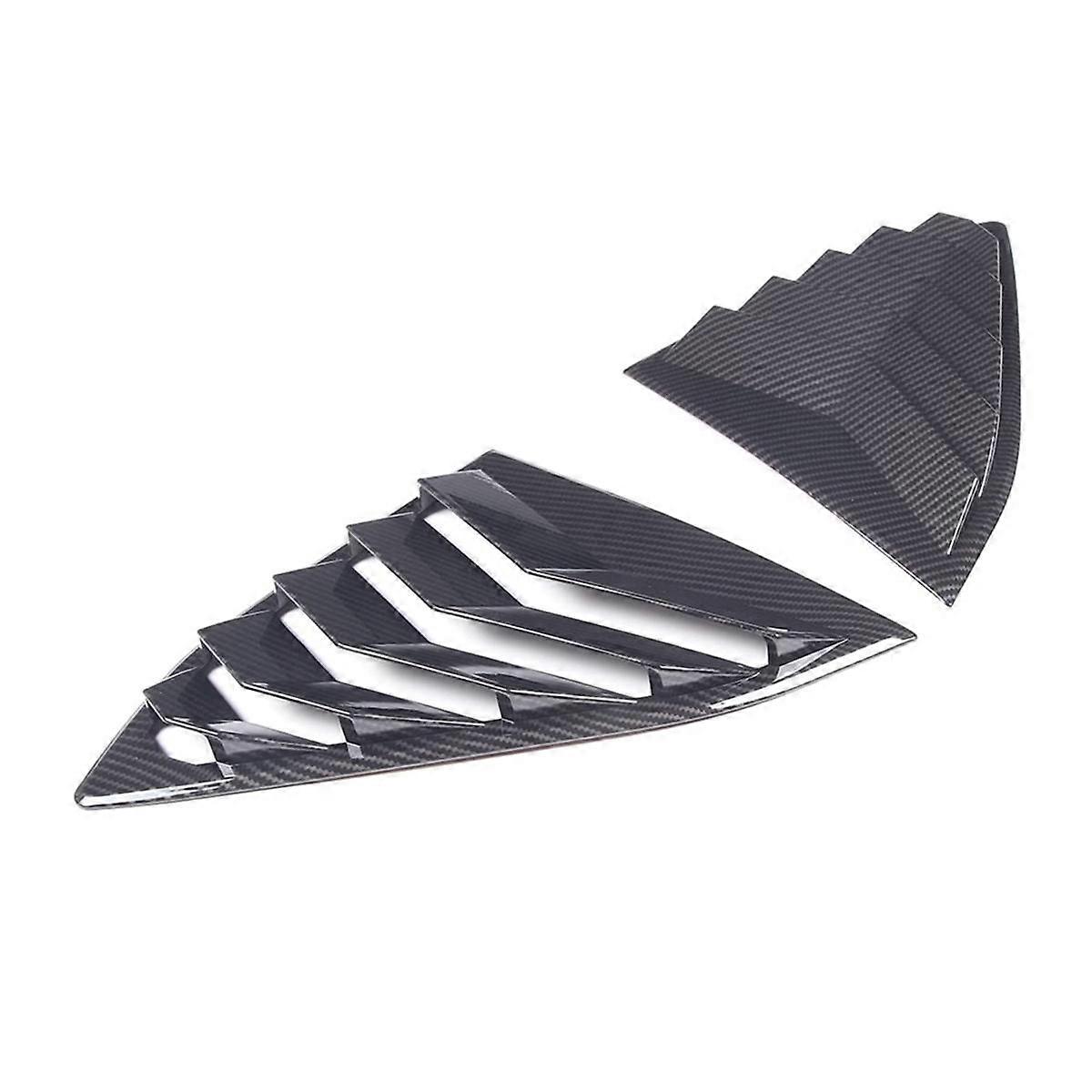 For C8 2020-2023 Car Rear Side Window Louvers Shades Cover Trim Accessories ABS Carbon Fiber