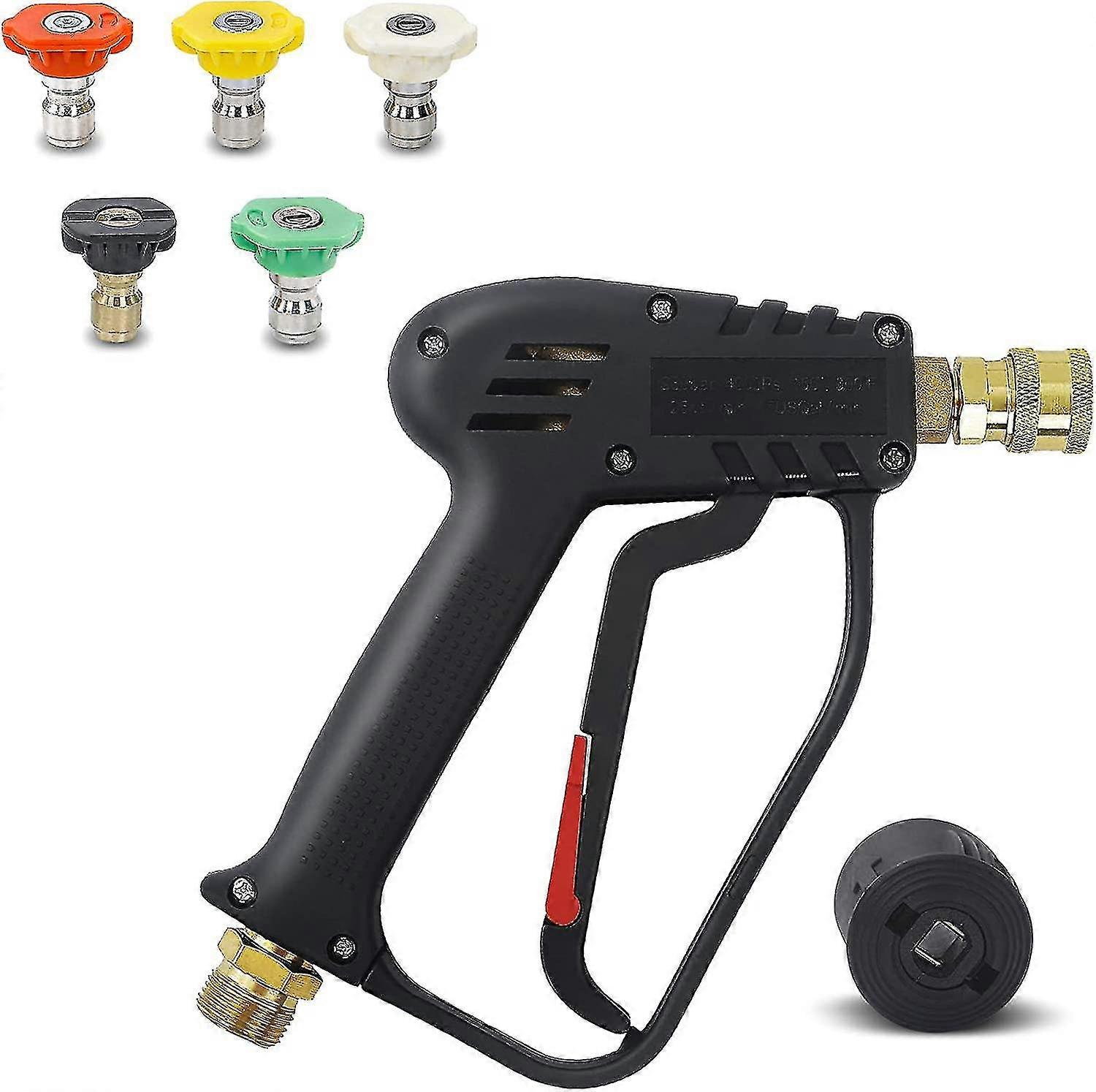 High Pressure Washer Gun, 4000 Psi, M22 (14mm) Interface And Quick Interface With 5 Water Nozzle Tips
