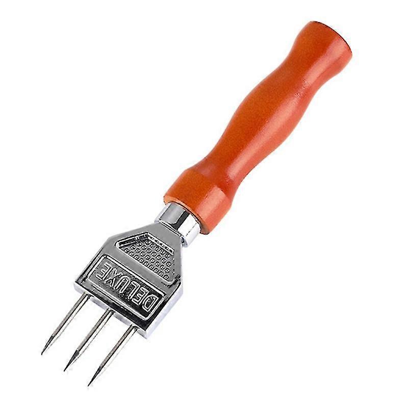 Sturdy Ice Chipper With Solid Wood Handle, 304 Stainless Steel Three Pronged Ice Crusher For Cocktail Bartender