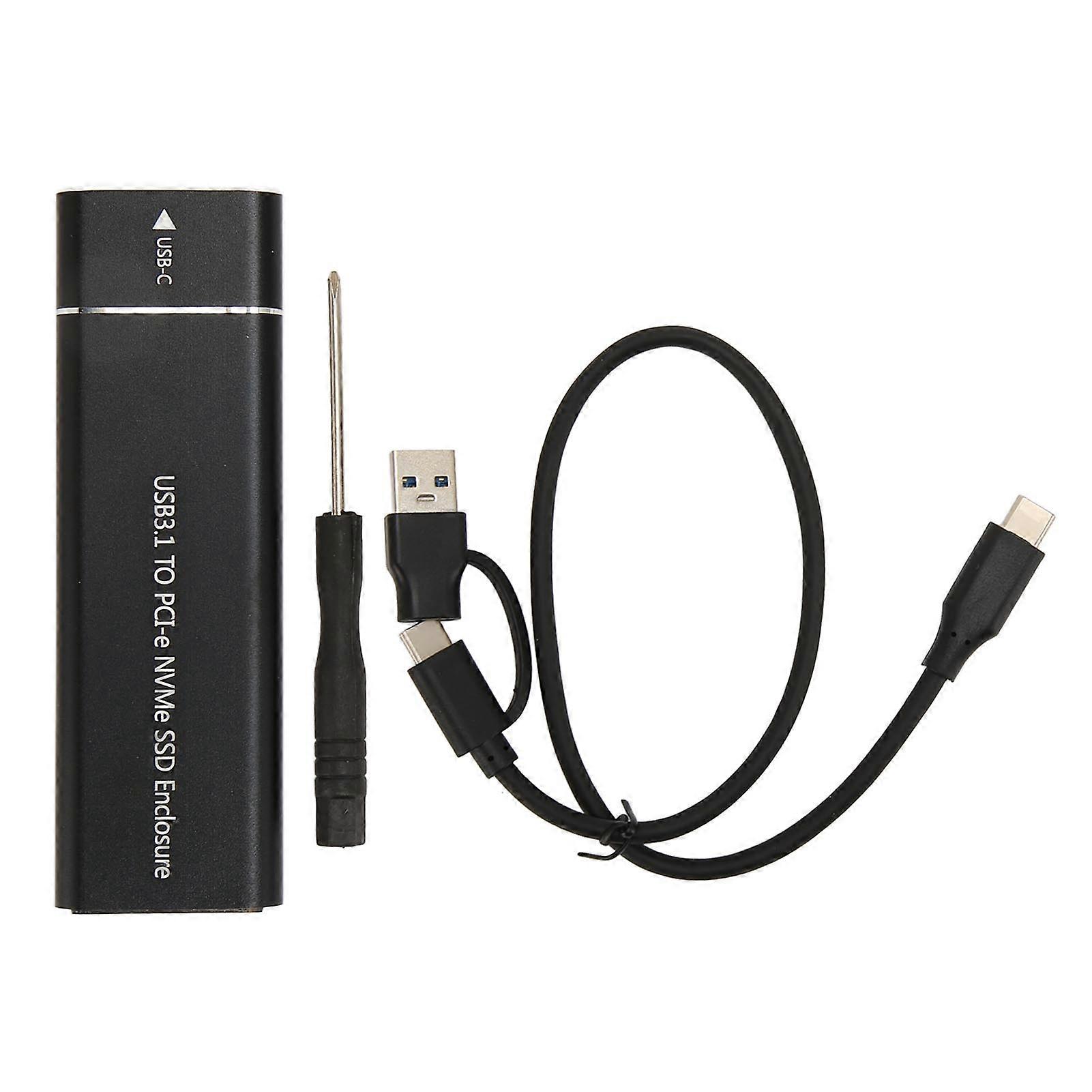 M.2 NVMe SSD Enclosure 10Gbps 2TB USB 3.1 Tipo C UASP Protocollo Tipo C SSD Enclosure per 2230 2242 2260 2280 SSD Nero OTG Cavo