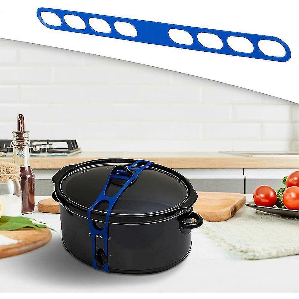 Universal Lid Latch Crock Pot Lid Strap Elastic Silicone Lid Securing Strap