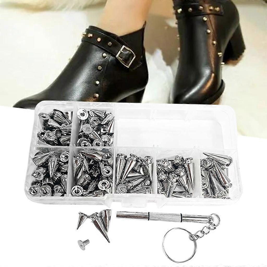 100 Pieces Rivet Alloy Multi-Shape Studs Spikes with Tool Bag Furniture