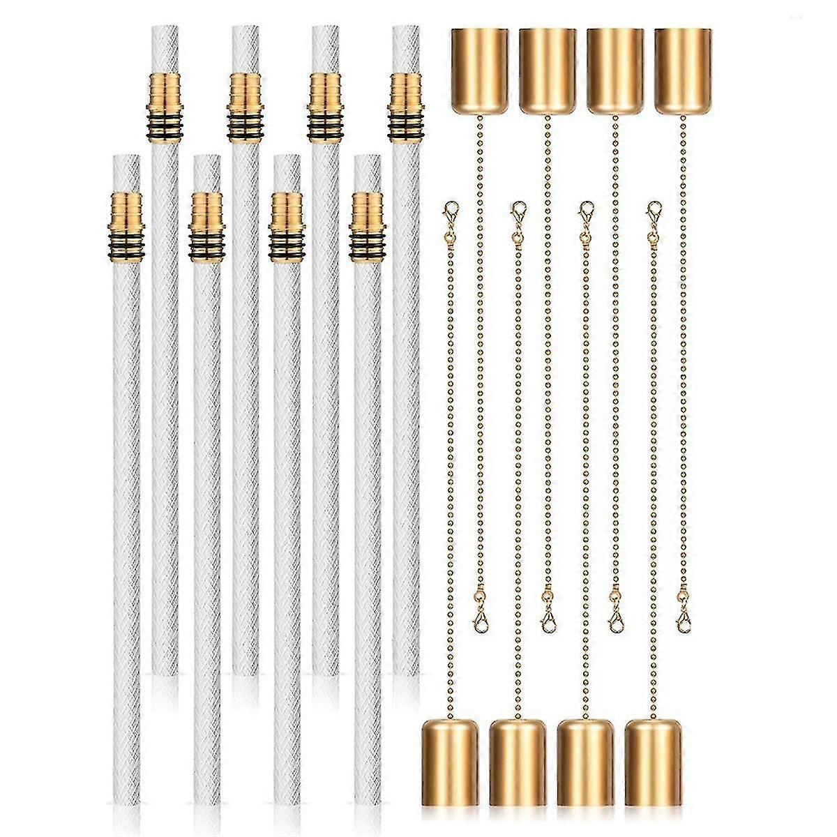 16PCS Wine Bottle Torch Kit DIY Homemade Torch, Include Brass Torch Wick Holder with Washer, Torch