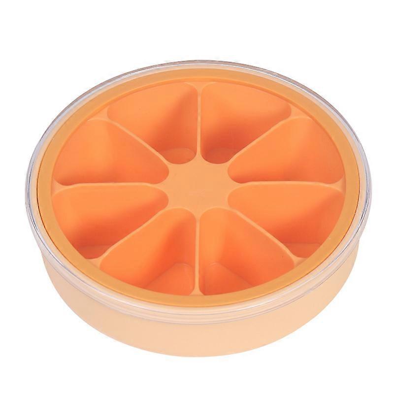 Ice Cube Trays Orange Shaped Silicone Ice Cube Moulds with No-Spill Removable Lid, Easy-Release 8 Cavities Flexible Ice Trays for Freezer, Whiskey, Co