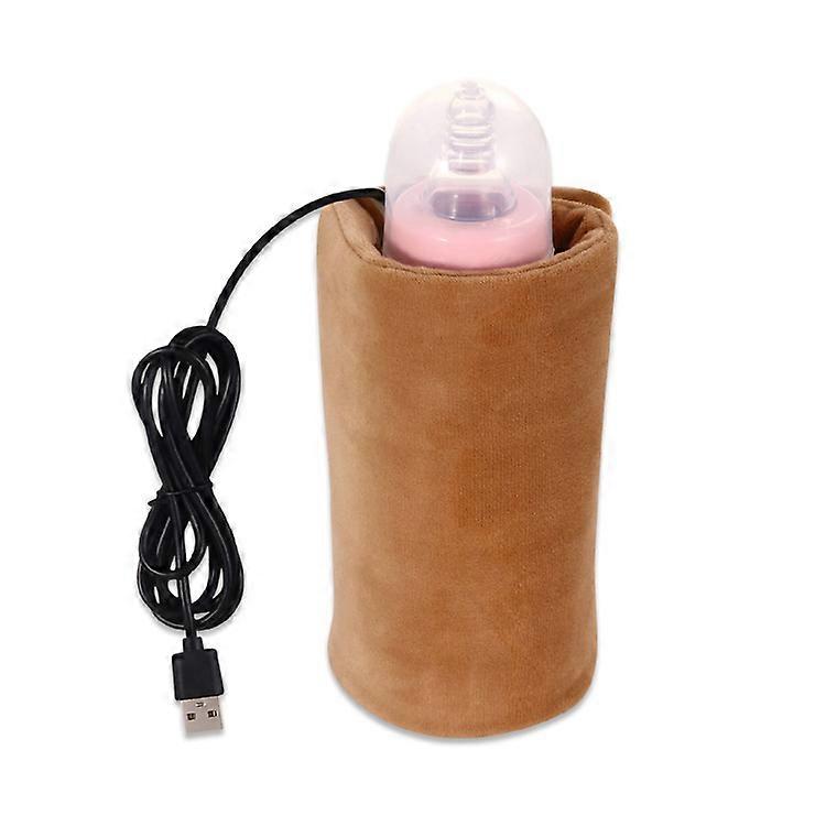 Baby Bottle Warmer Cover, Portable USB Travel Cup, Portable USB Baby Bottle Warmer, For Milk, Coffee, Tea, Pocket Warmer(Brown, No Bottle)