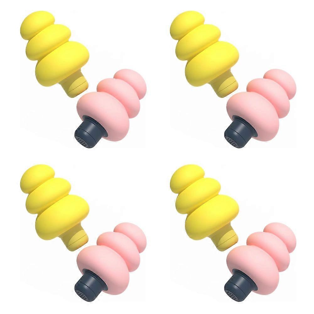 (Pink yellowCloud Ear Plugs for Sleep, Travel, & Conversation | Low-Level Noise Reduction | Soft Rebound Memory Foam Earplugs with Portable Case