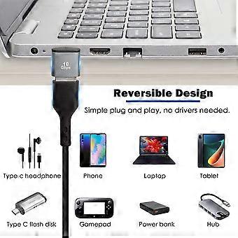 BIVOFU 90° Angle USB C à USB Adaptateur, 10Gbps USB 3.1 Mâle Vers USB C Femelle, Connecteur En Forme De L, Alliage Aluminium, Pour Transmission Audio/Vidéo Ultra Rapide, Lot De 2