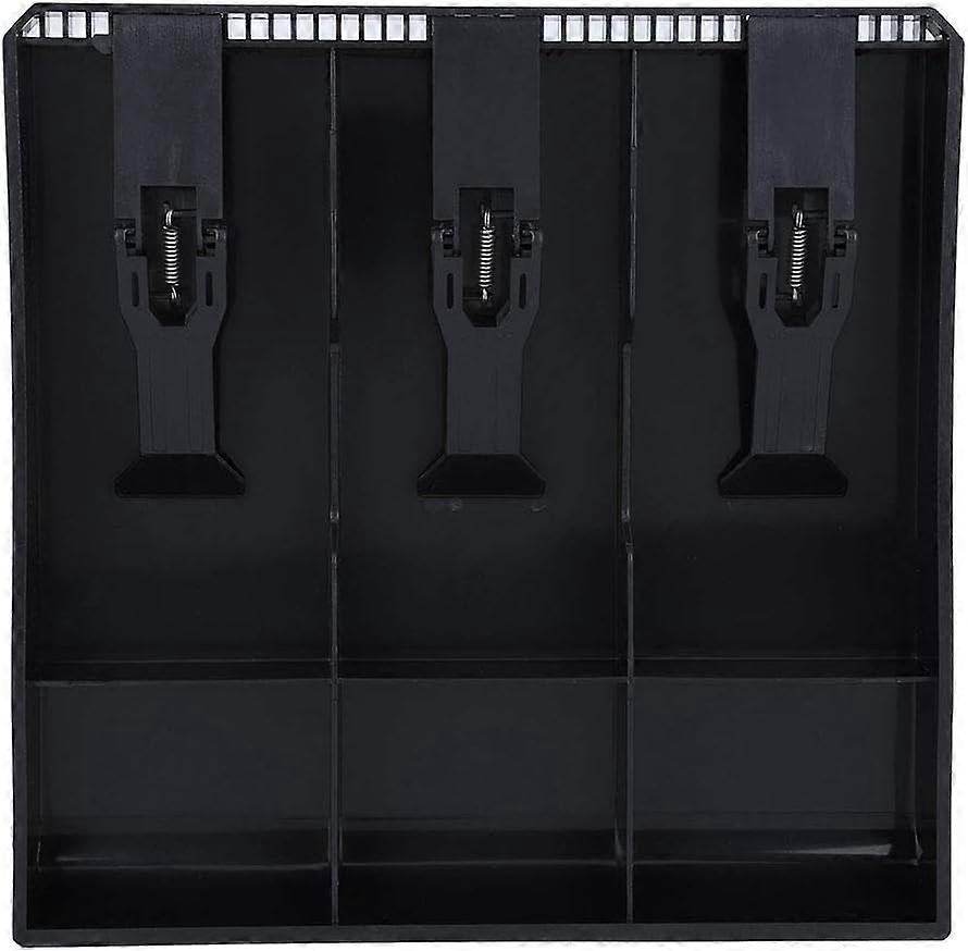 Cash Register Insert Tray, 3 Bills 3 Coins Cash Drawer Insert Tray Cash Register Box Cash Box Replacement with 3 Compartments for Bills and 3 for Coin