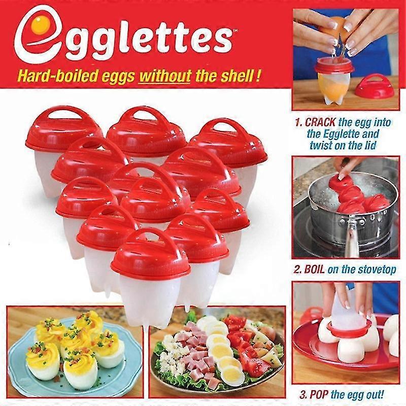 12PCS Hard Boiled Egg Boiler Cups Silicone Cooker Poacher Steamer without Shell