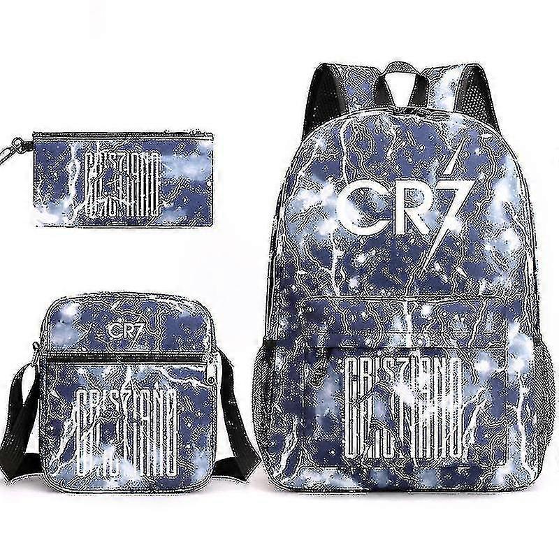 mode cr7 3stk sæt rygsæk mochila nye studerende kapacitet skoletasker bogtaske rejsetaske-l