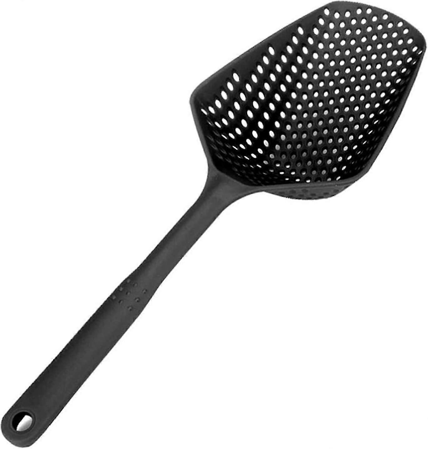 Filter Spoon Colander Filter Drainage Filter Spoon Kitchen Accessories Small Tool (Black) (1 Piece)