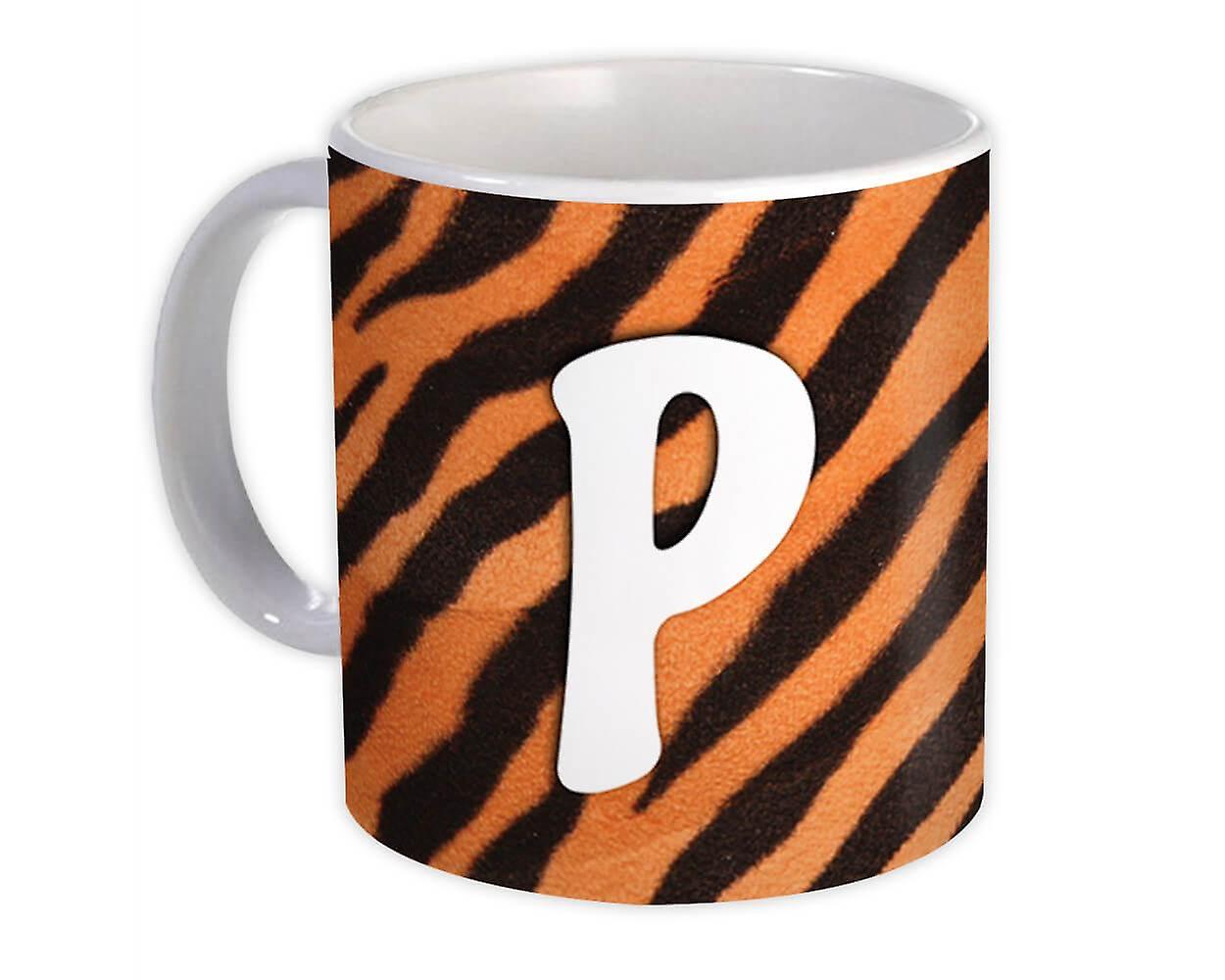 Hediye Kupa: Monogram Harf P Tiger