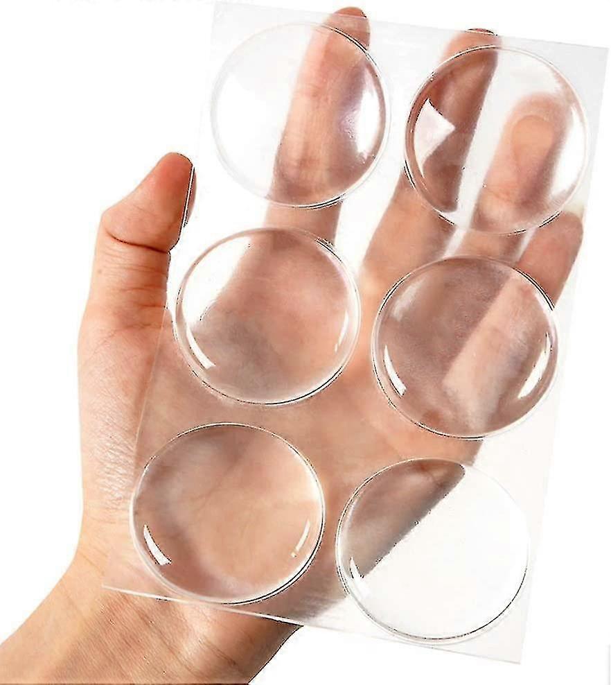 Door Knob Wall Shield, 6pcs Transparent Round Soft Rubber Wall Protector Self Adhesive Door Handle Bumper