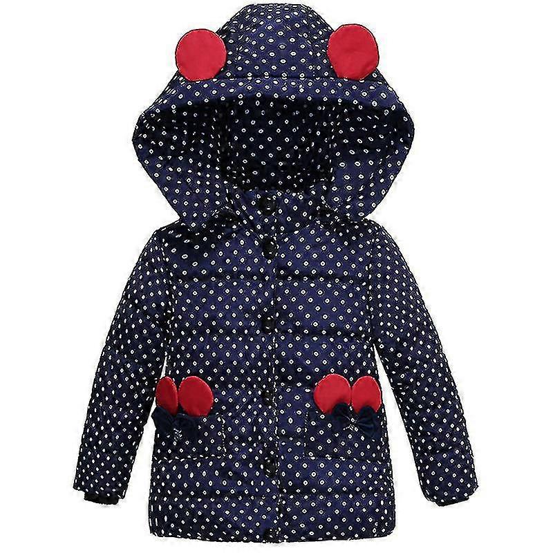 Crianças Meninas Minnie Mouse Zip Up casaco acolchoado inverno quente bolinhas puffer jaqueta com capuz Outerwear