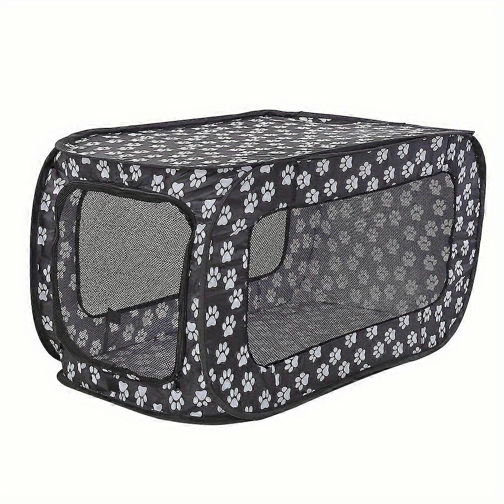36" Portable & Foldable Pet Playpen - Cartoon Design, Ideal For Small Dogs And Cats, Perfect For Travel & Outdoor Use