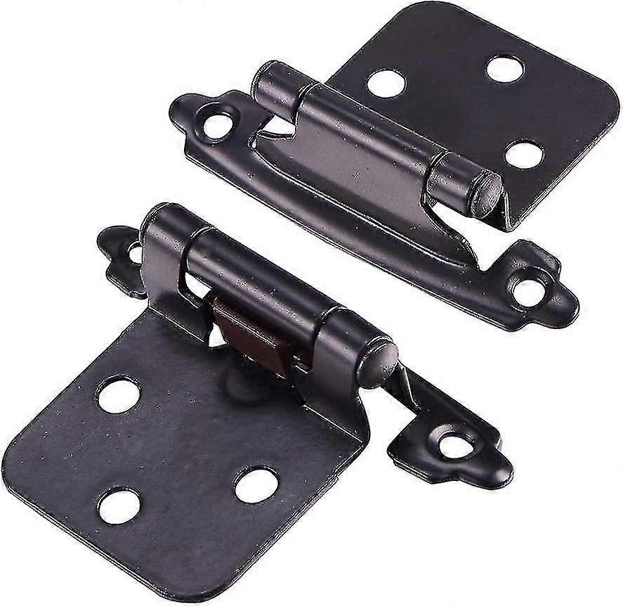 1 Pair Cabinet Hinges With Screws Self-closing Decorative Front Mount For Variable Kitchen Wall Cabinet Doors (black)