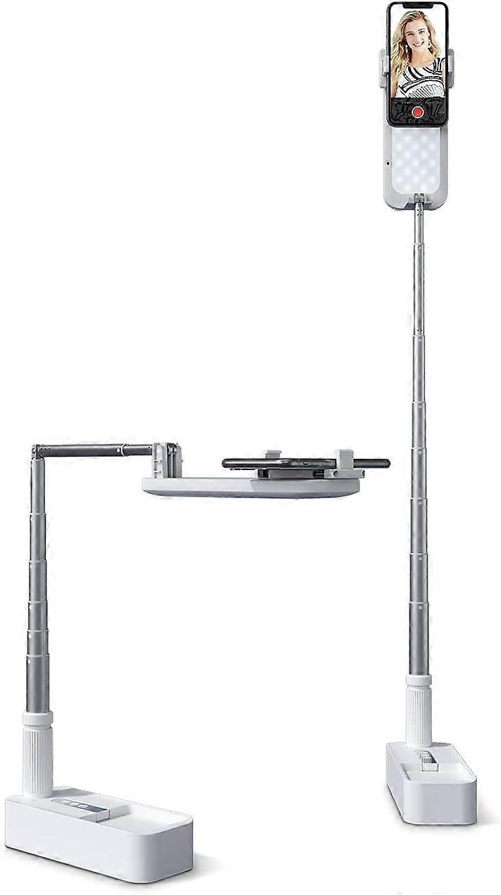 Extendable Selfie Stand   with Phone Holder, Rechargeable Wireless Foldable  LED Light