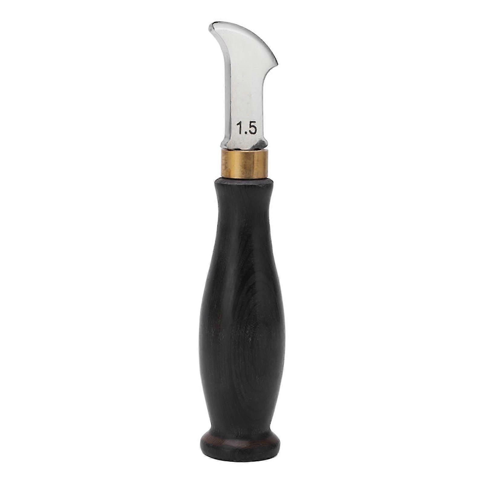 Ergonomic Design Leather Creaser with 304 Stainless Steel Sandalwood Handle - 1.5mm Mirror Polished Leather Strip Cutter