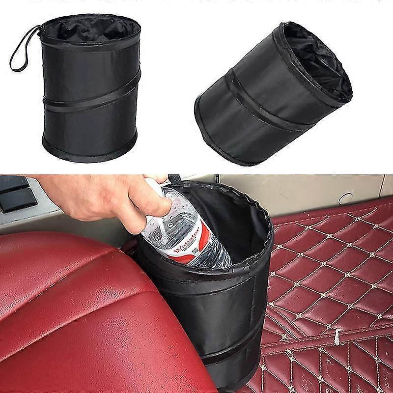 2pcs Portable Folding Car Trash Can Universal Collapsible Car Garbage Bin Trash Can Hanging Travel Storage Box Bag