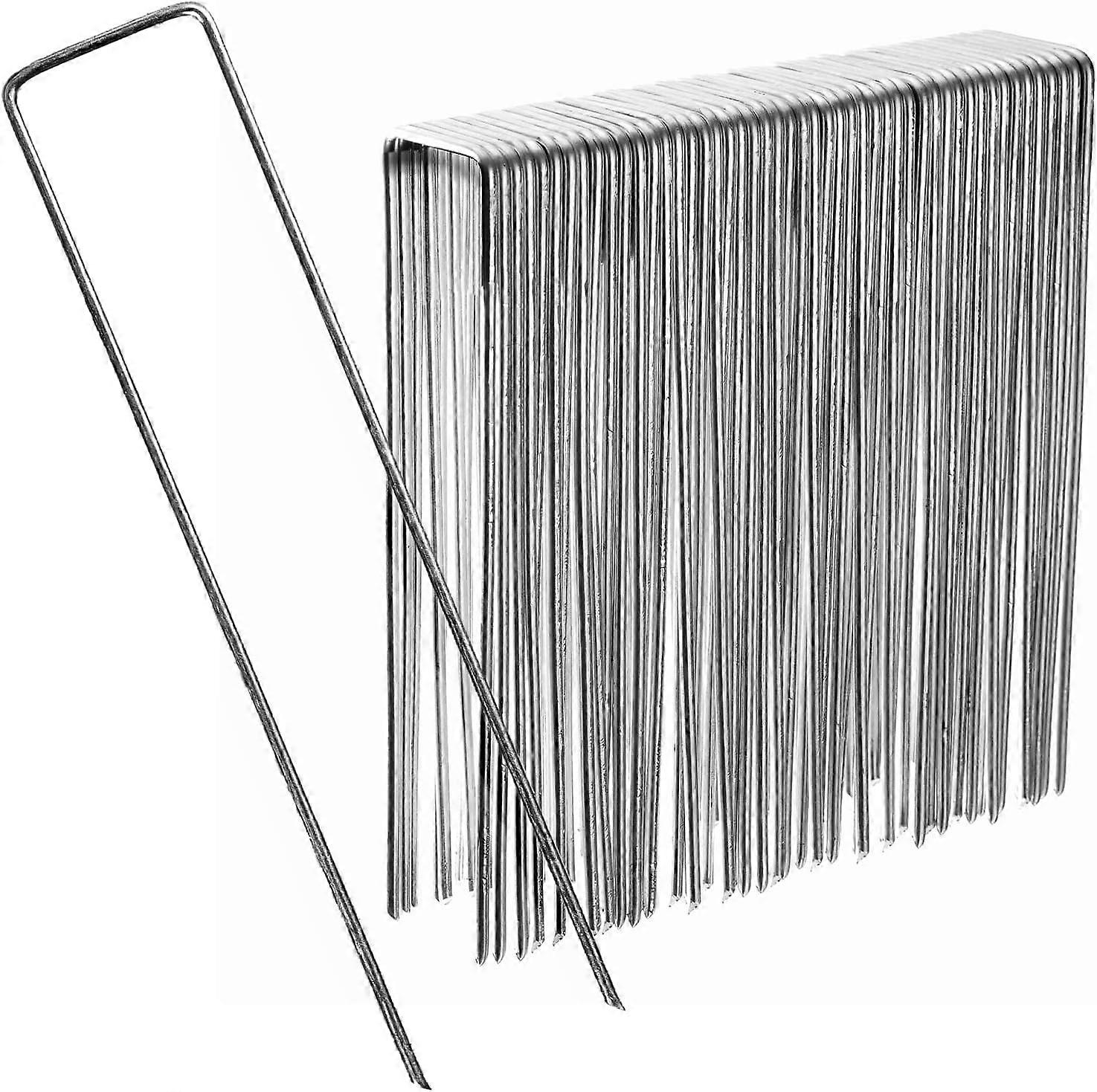 50 PCS Galvanized Steel Fixing Staples H15cm L4cm 3mm - Stake for fixing pipe, tarpaulin, net, garden canvas