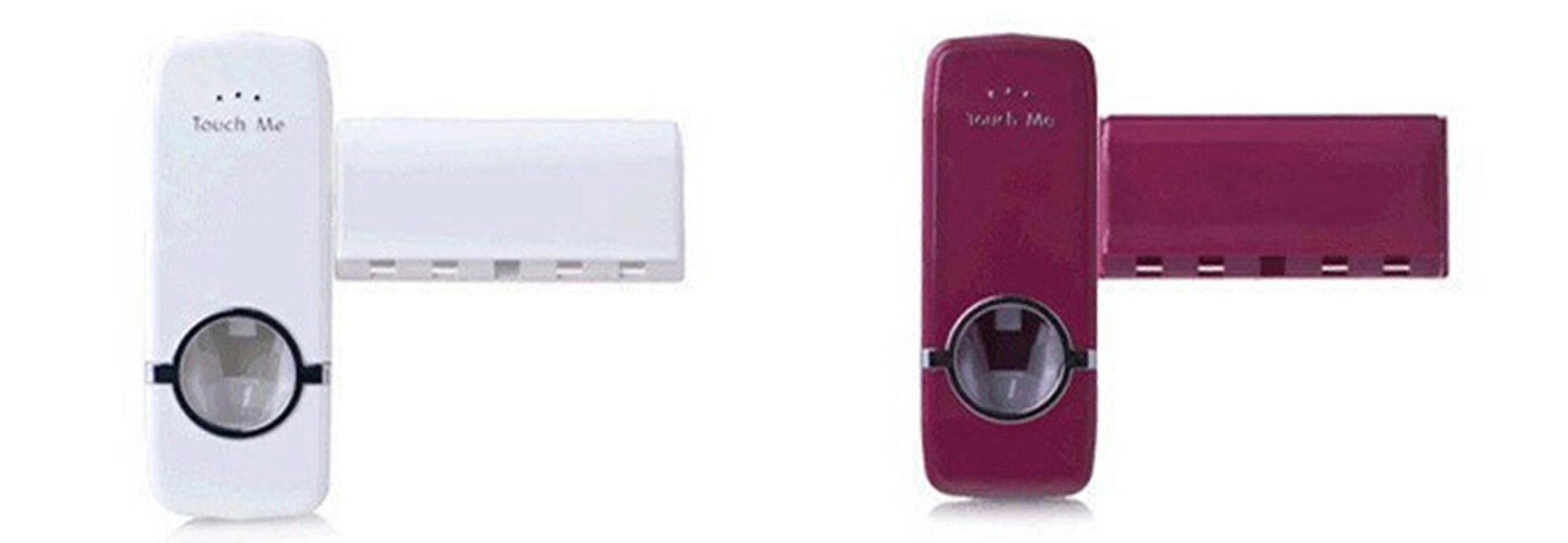 Automatic Toothpaste Dispenser   5 Toothbrush Holder Set Wall Mount Stand